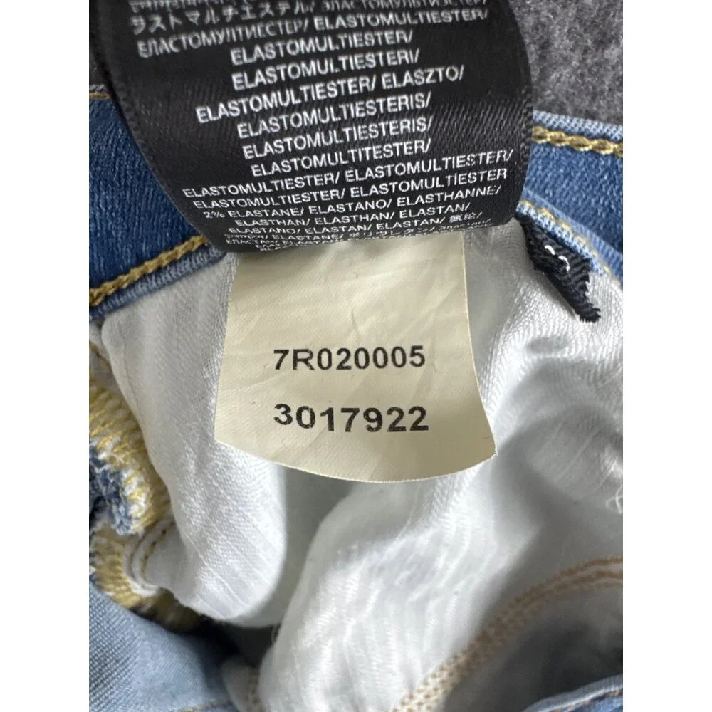 7 For All Mankind Skinny Jeans Womens 28 Blue Stretch Denim Mid Rise Button Fly